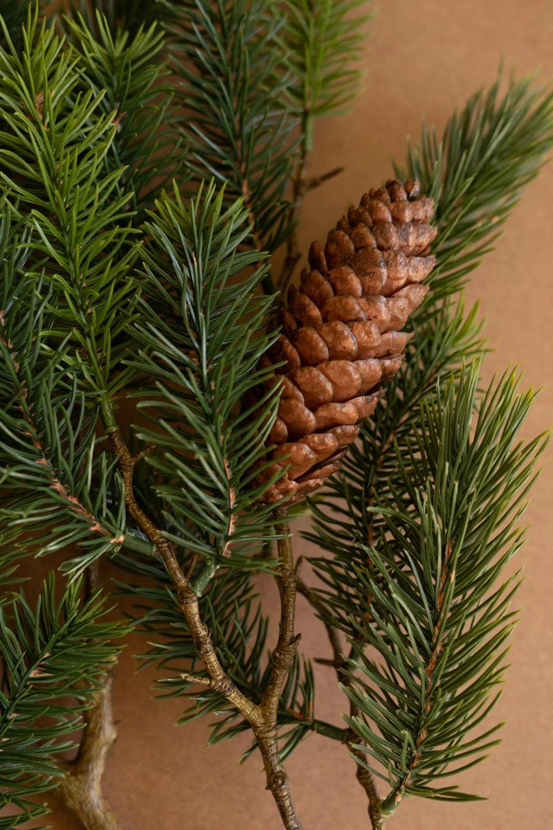 Artificial Fir Spray with Pine Cones