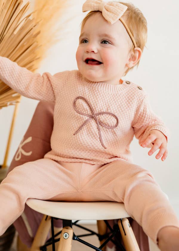 Chloe Bow Baby Knit Sweater