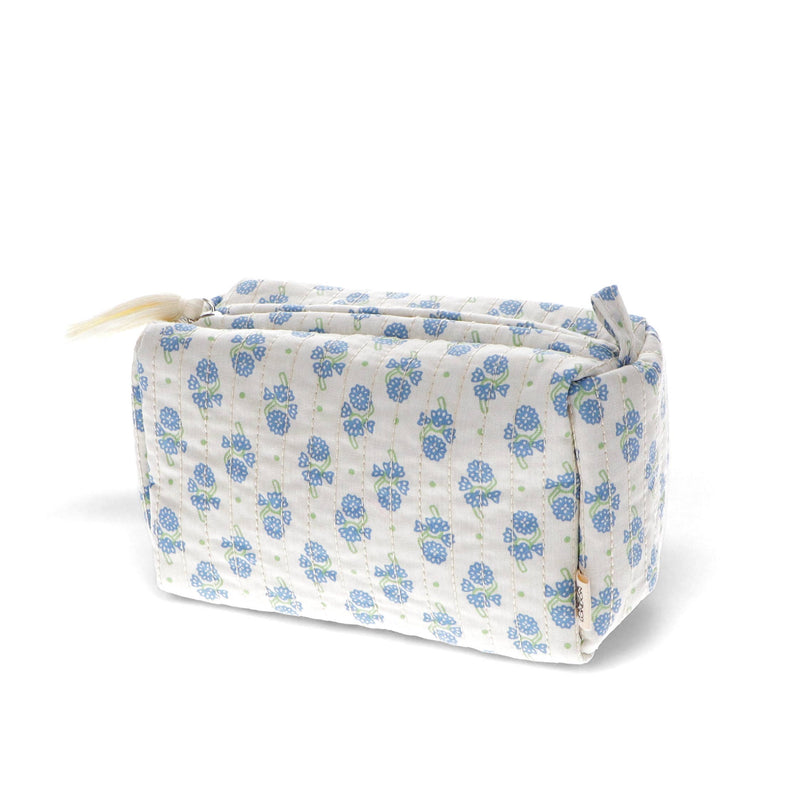 Cornflower Quilted Makeup Bag