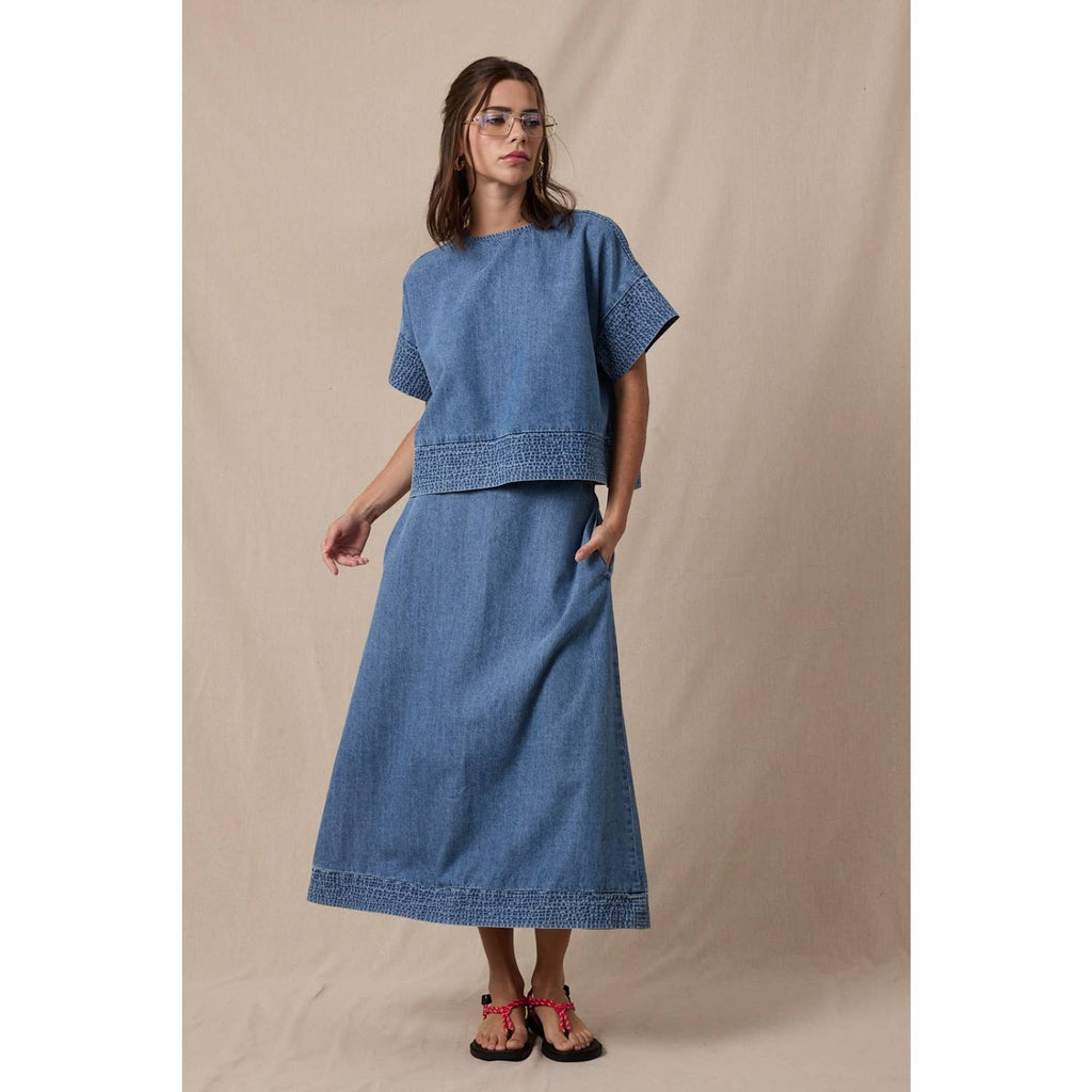 Denim Midi Skirt