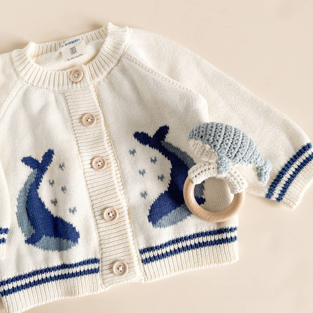 Cotton Whale Cardigan Nautical Baby Newborn Kid Spring Gift