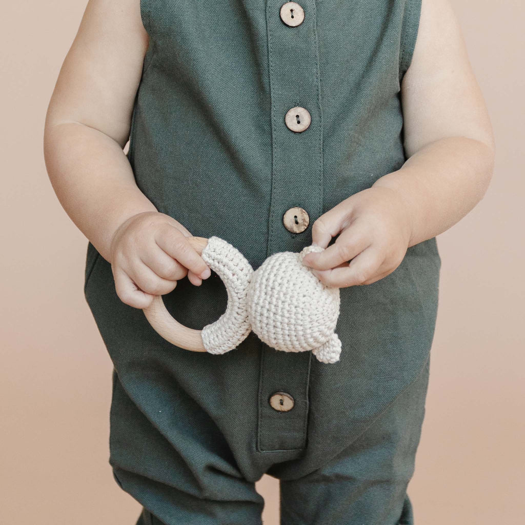 Cream Bear Teether Rattle
