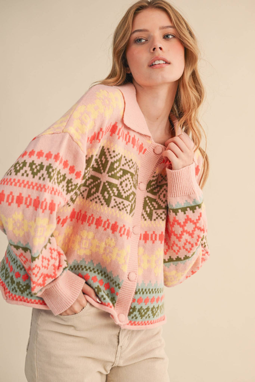 Fair Isle Sweater Cardigan