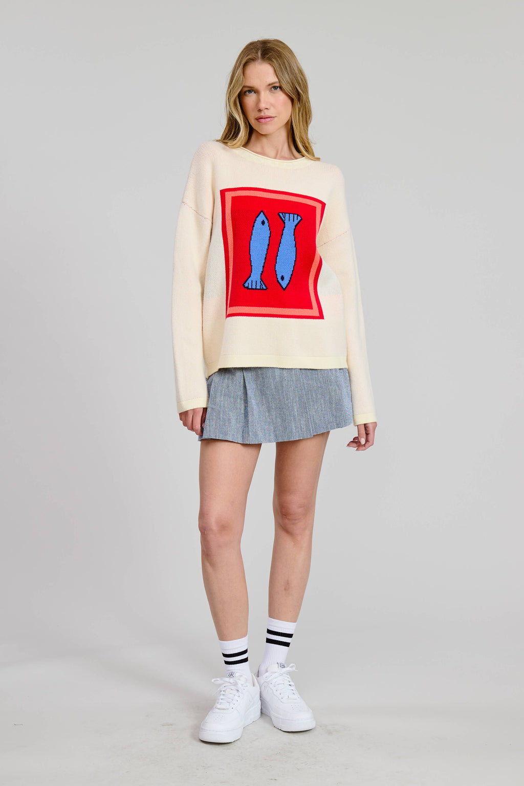 Flat White Sardine Box Sweater Top