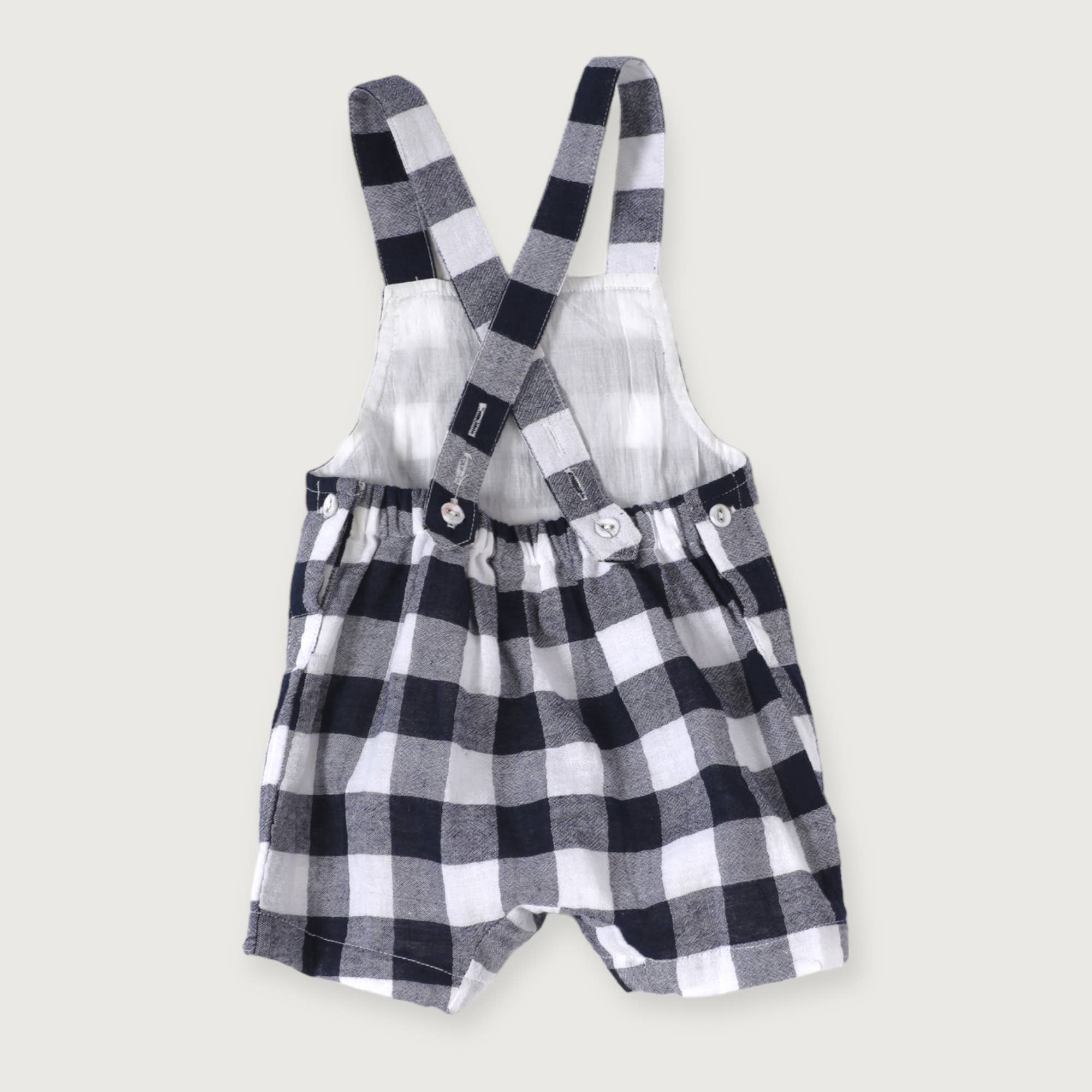 Raphael Checker Gingham Romper + Shirt Set (Organic Cotton)
