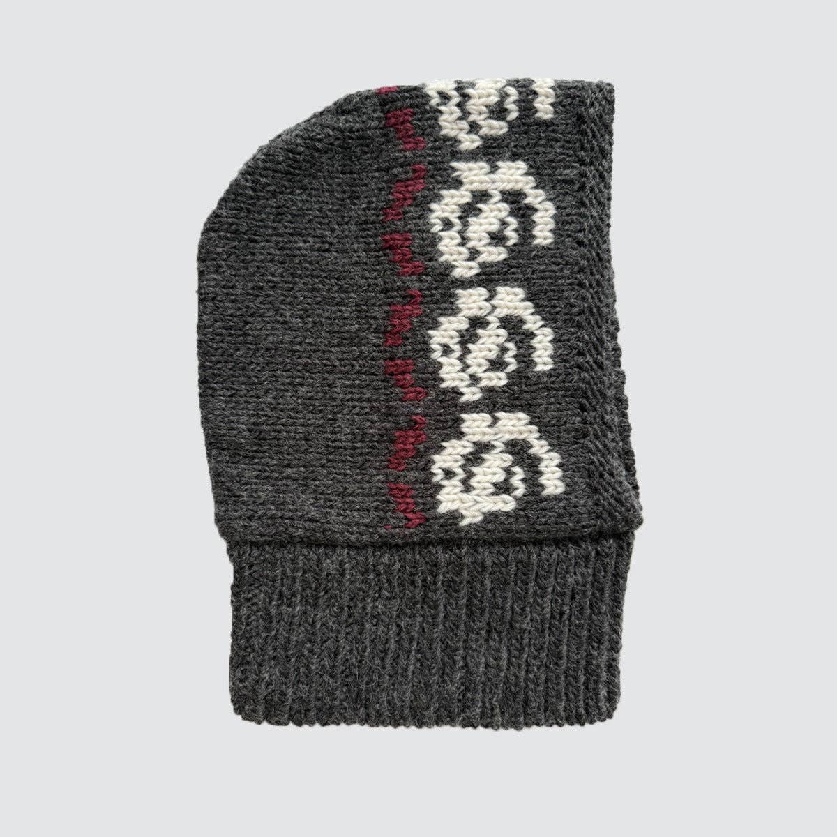 Rose Pattern Wool Blend Balaclava
