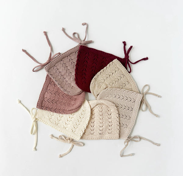 Jamie Knit Bonnet Cotton Lace Hat