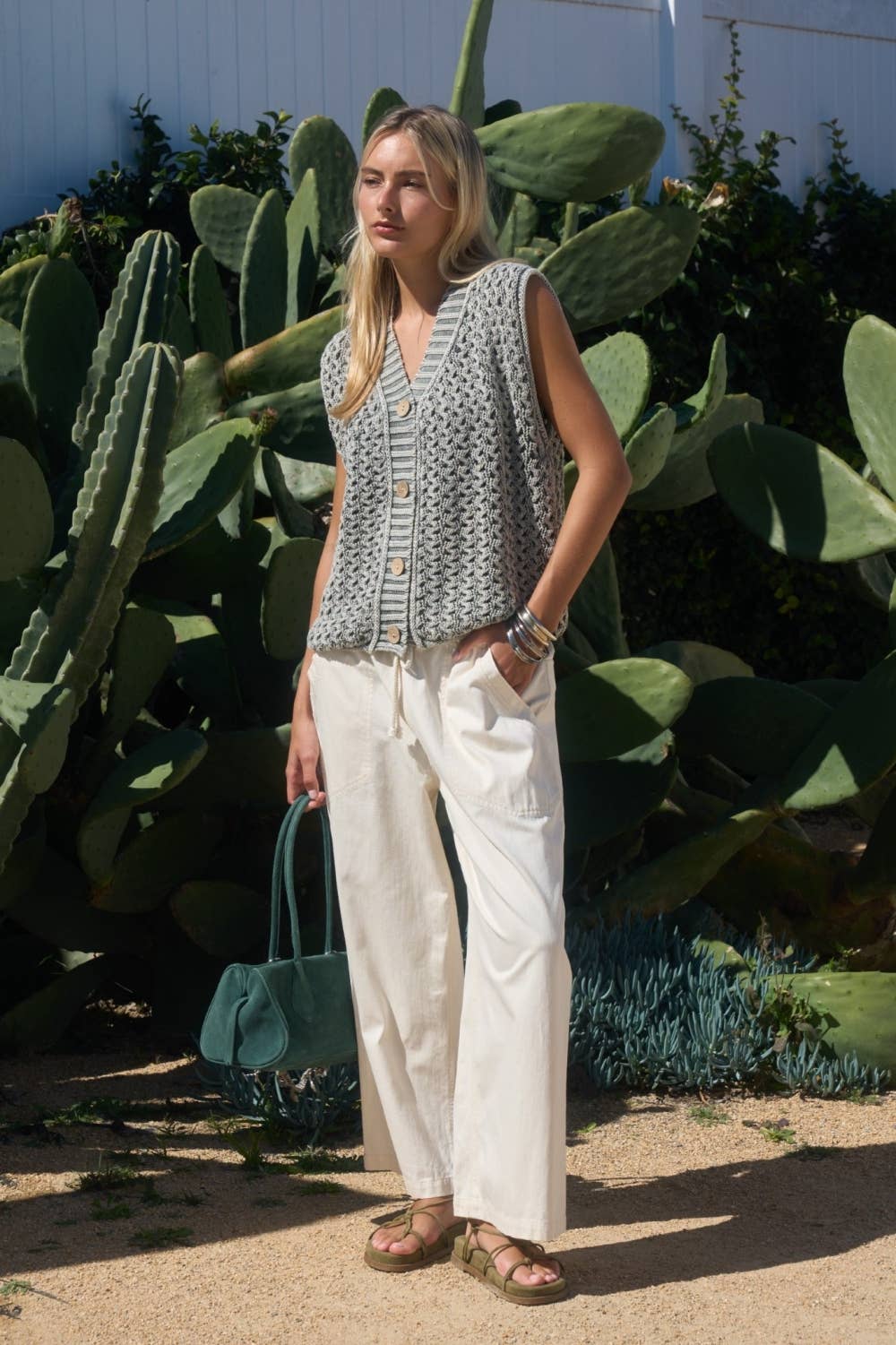 Drawstring Wide Leg Casual Pants