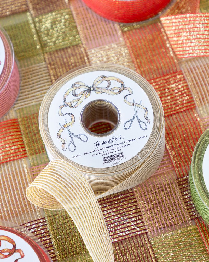 Champagne and Gold Sparkle Ribbon