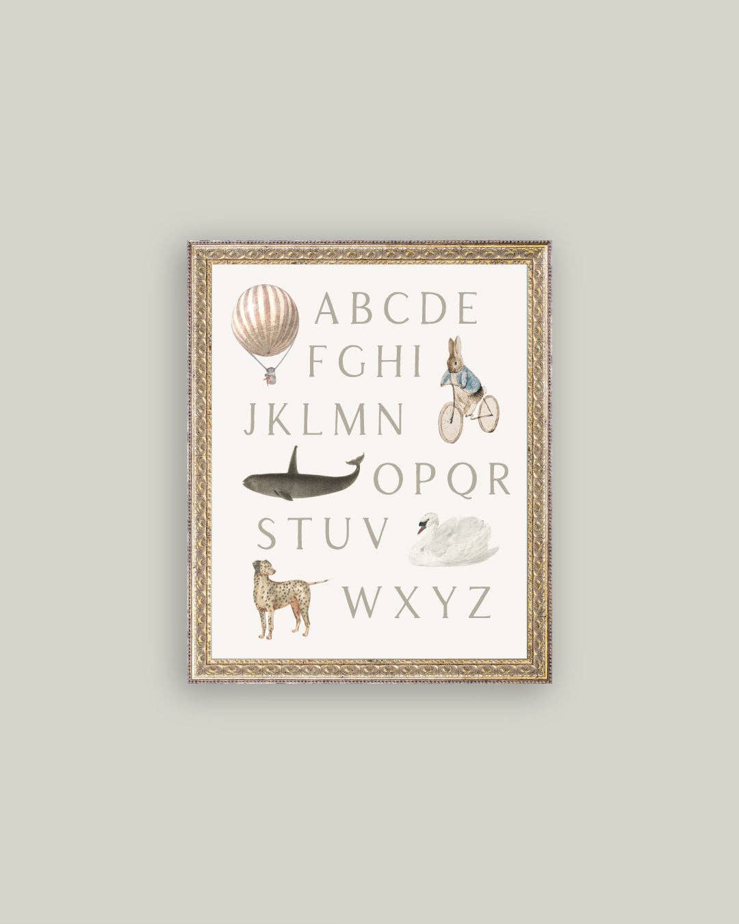 Alphabet with Vintage Art