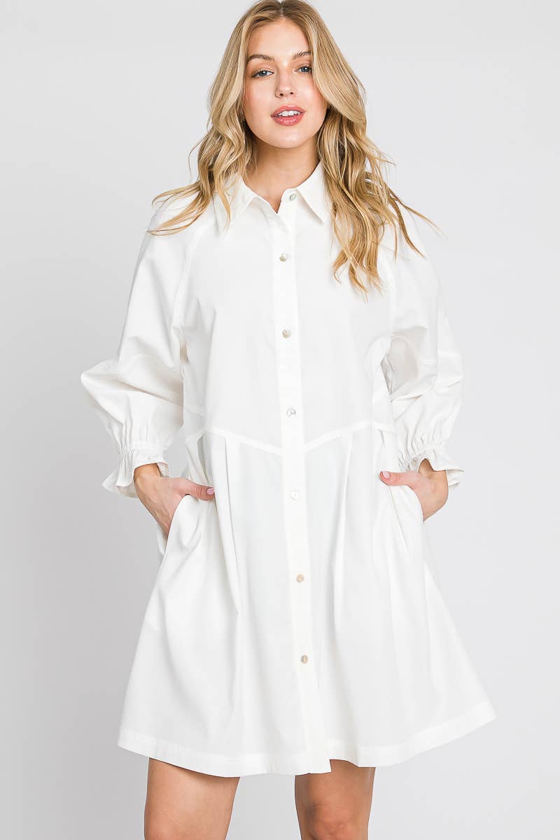 Poplin Button Down Dress