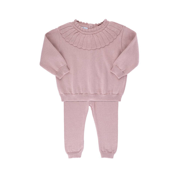 Girls Scalloped Collar Knit Set