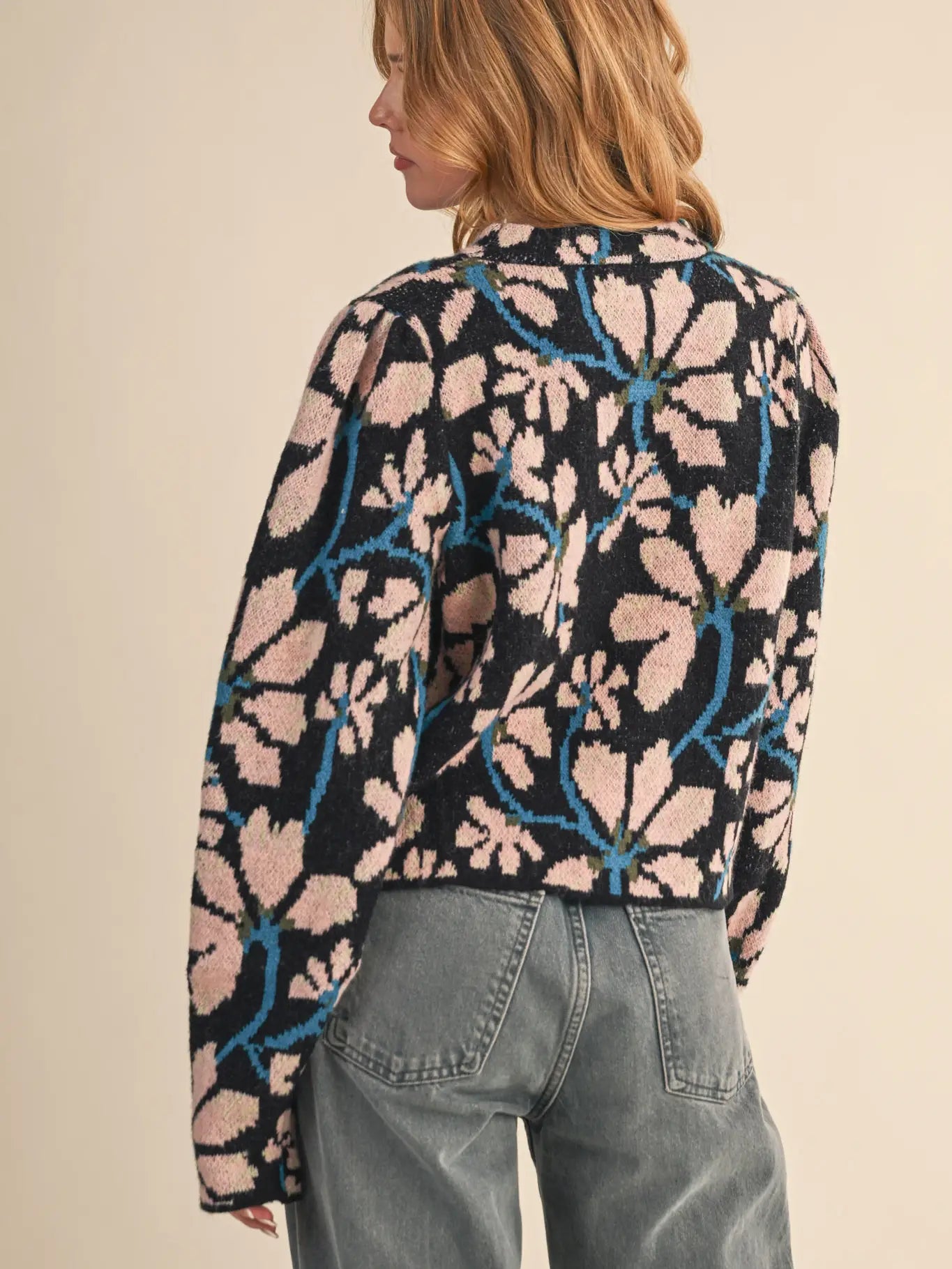 Floral Mock Neck Sweater