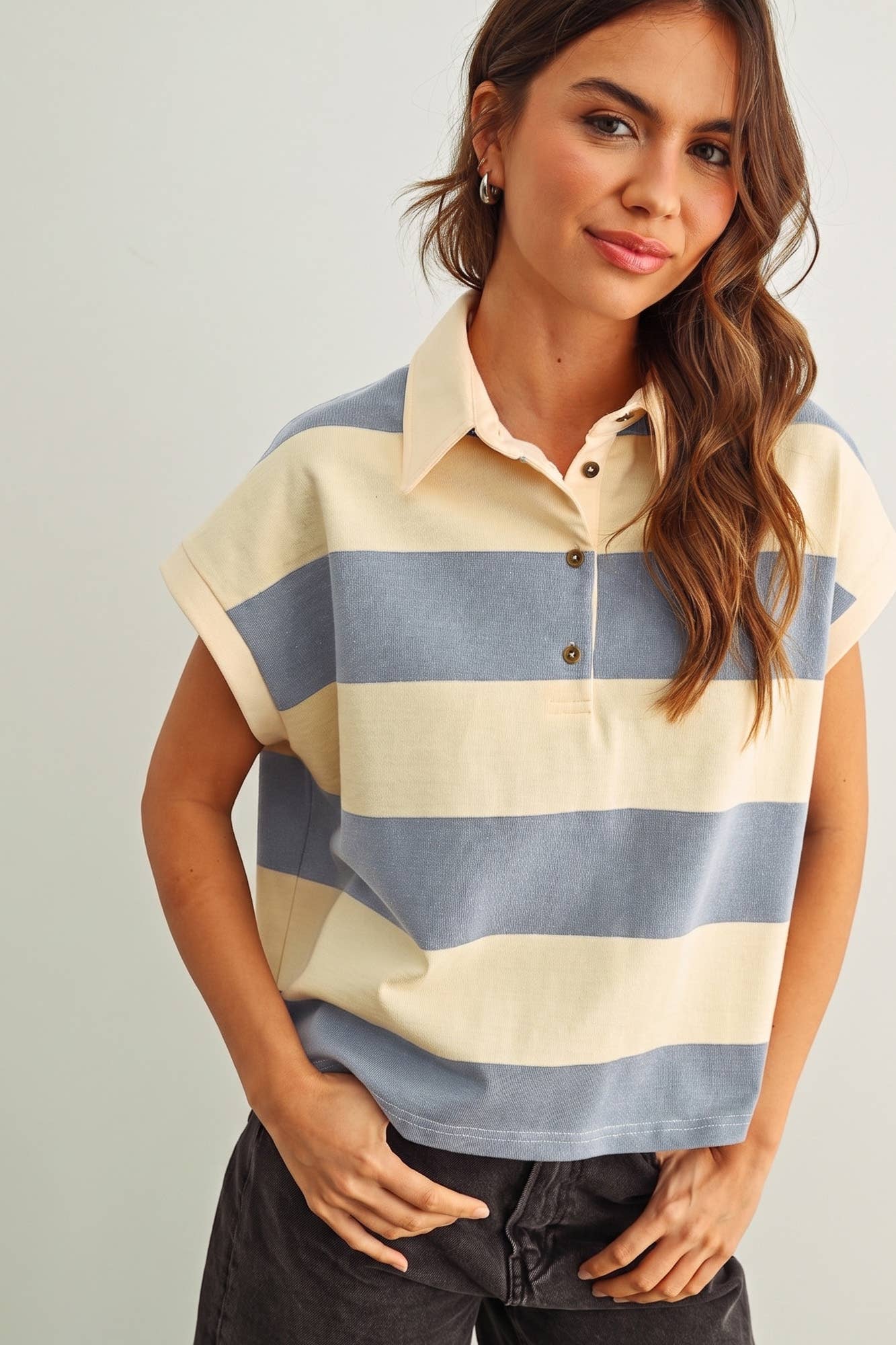 Wide Stripe Polo Shirt
