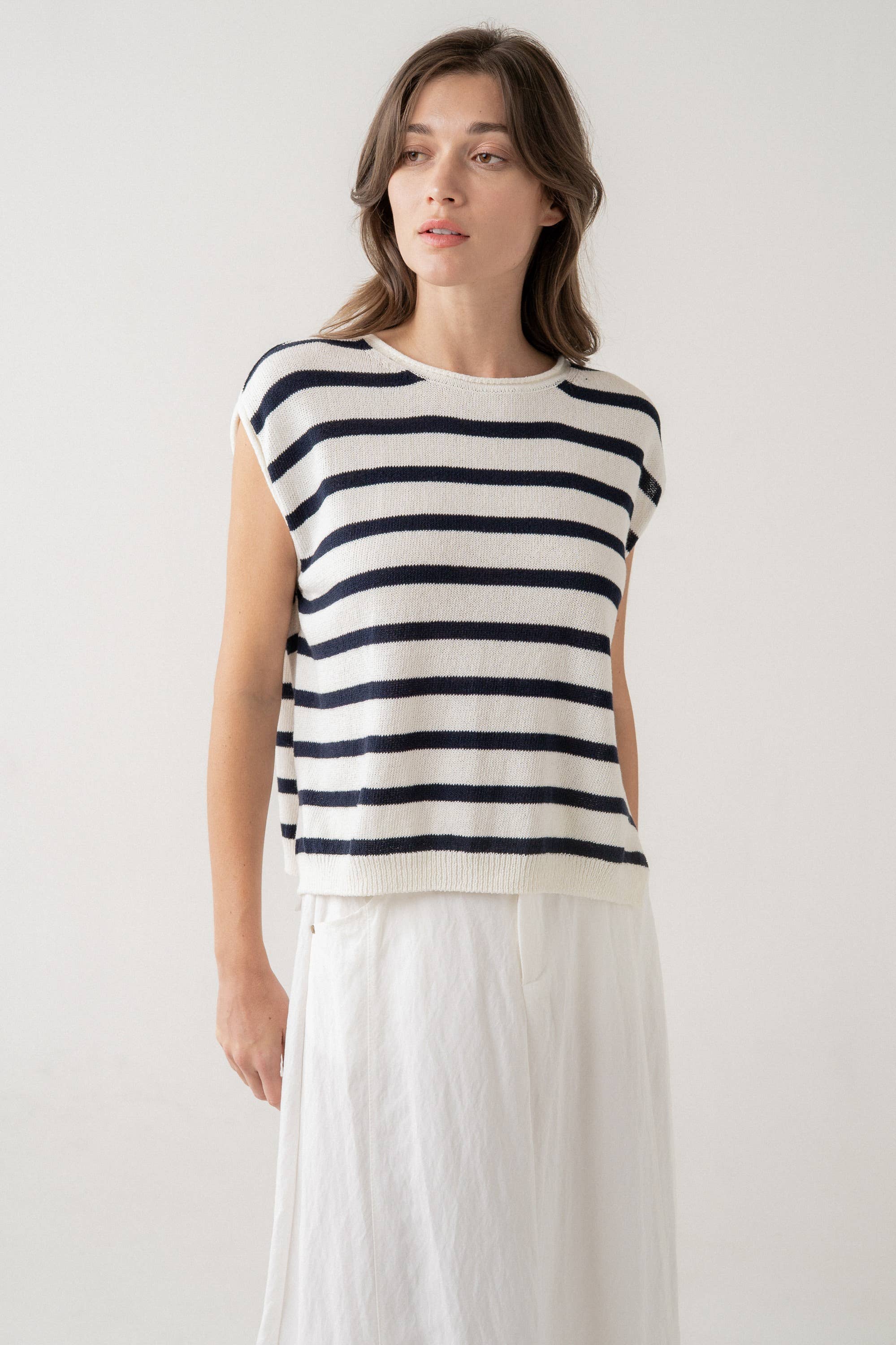 Modern Mariner Striped Knit Top