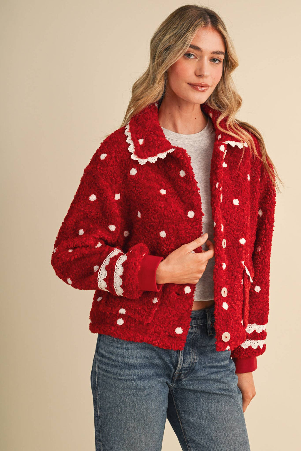 Polka Dot Teddy Jacket