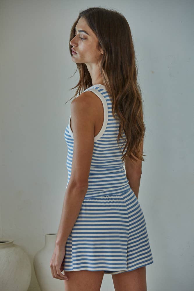 Spandex Striped Sleeveless Top