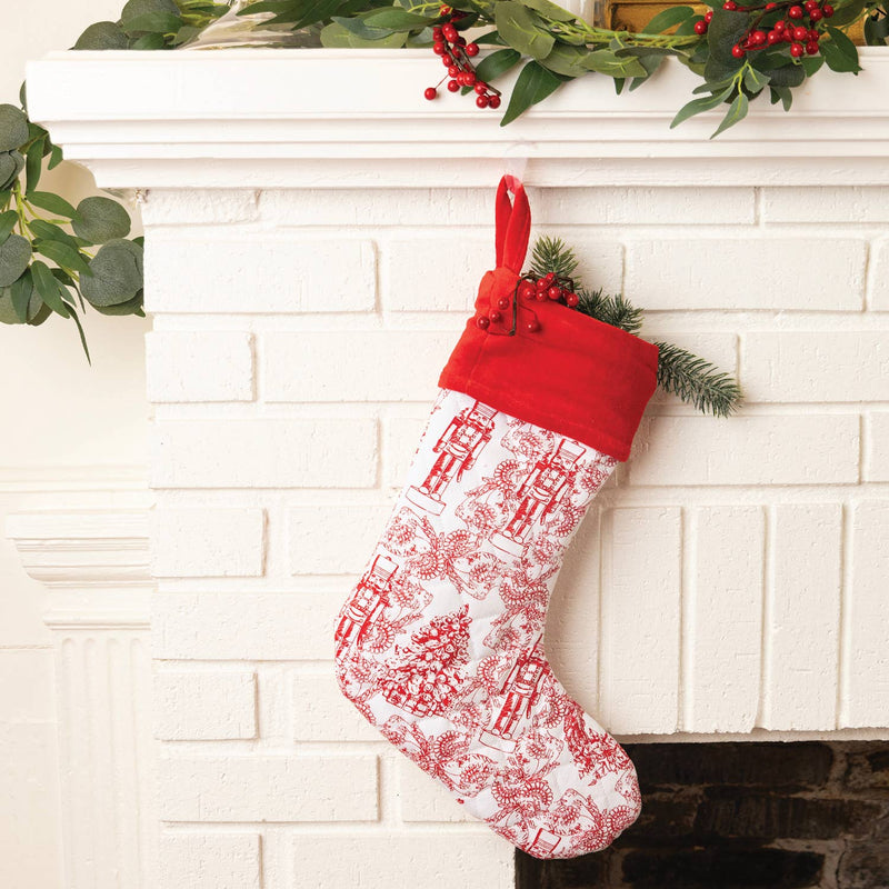 Nutcracker Toile Quilted Stocking