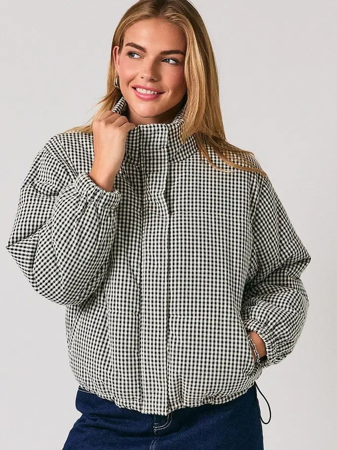 Gingham Puffer Jacket