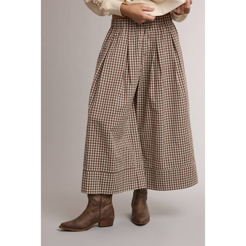 Gingham Wide Leg Pants