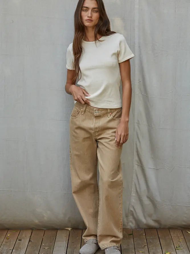 Pointelle Top in Cream