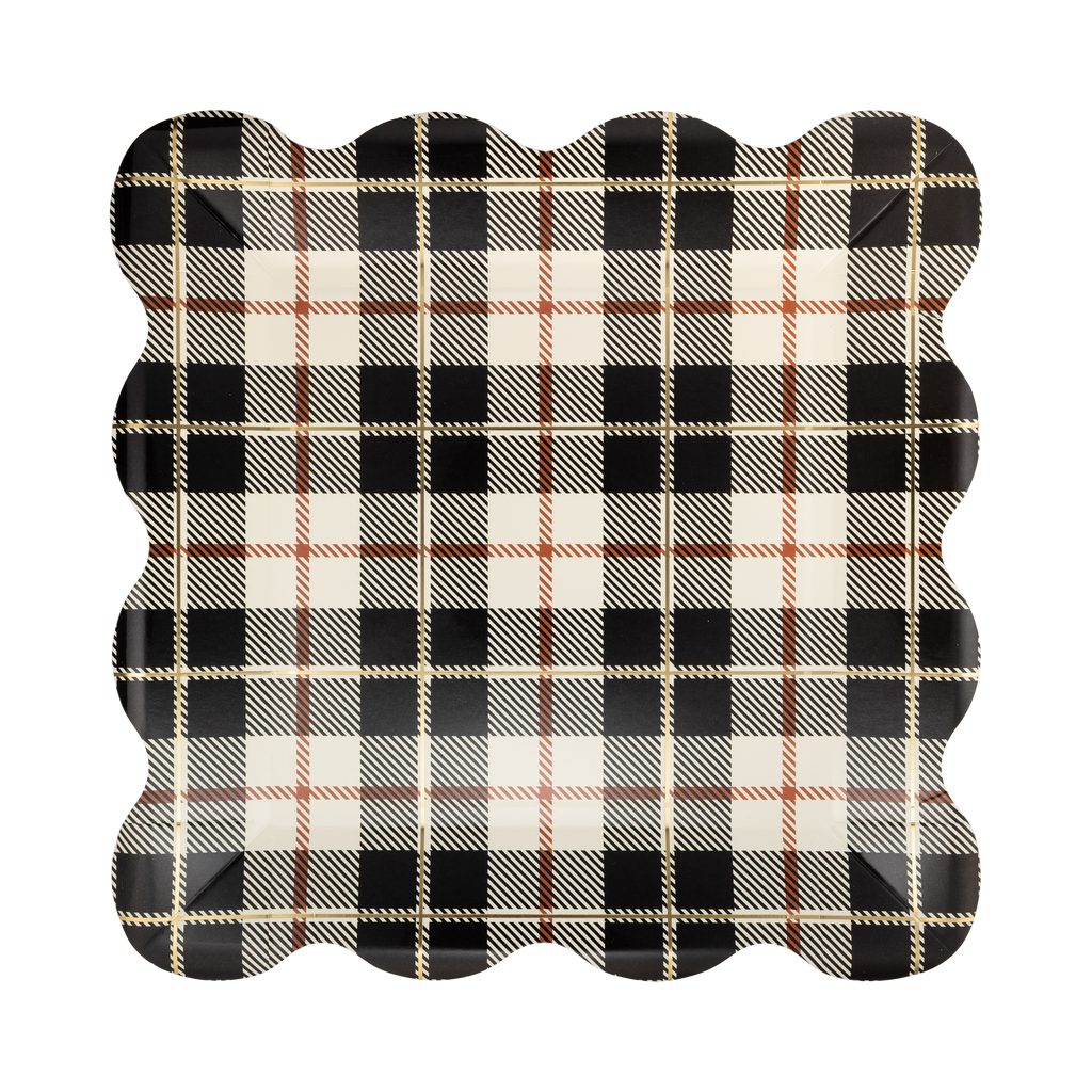 Black Fall Plaid Plates