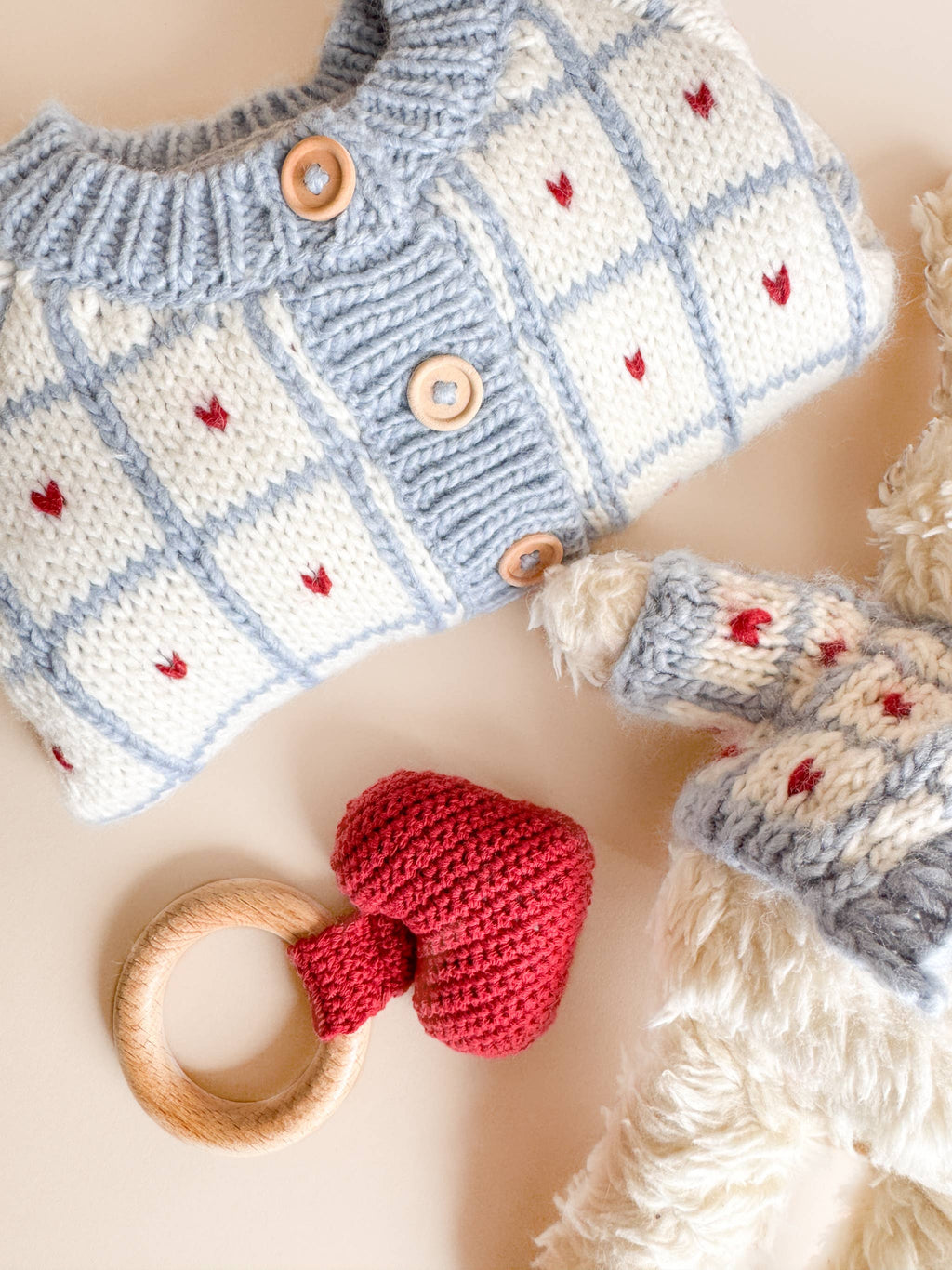 Red Heart Rattle Teether