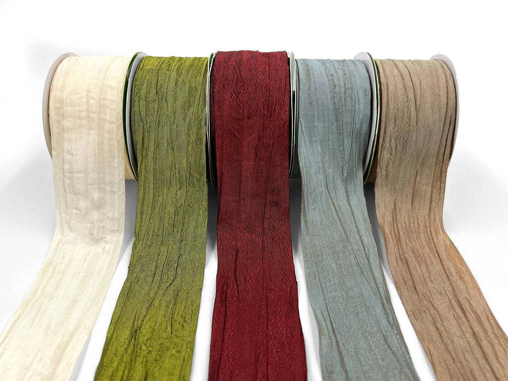 Burgundy Bespoke Crinkle Iridescent Ribbon