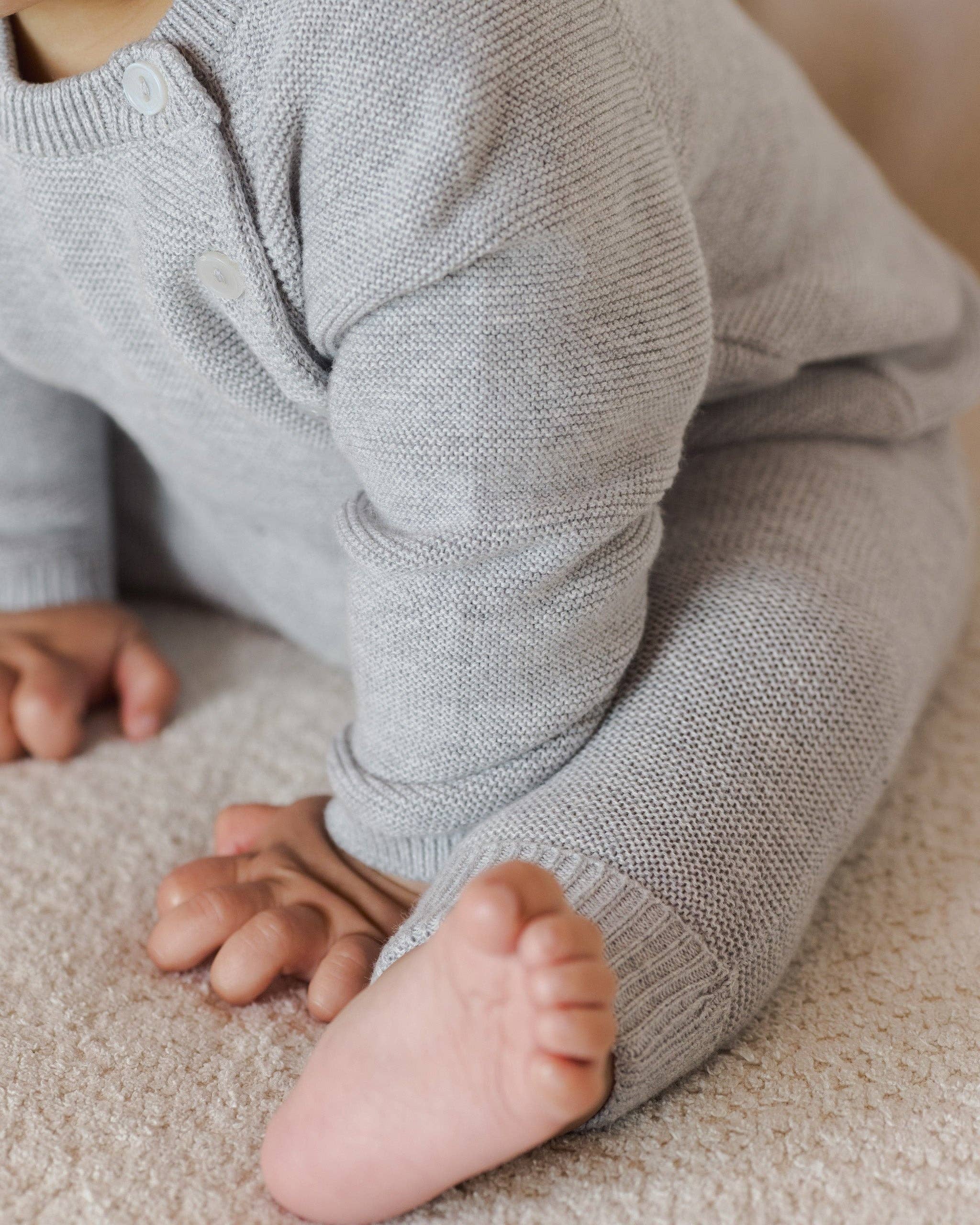 Heathered Dusty Blue Knit Pant