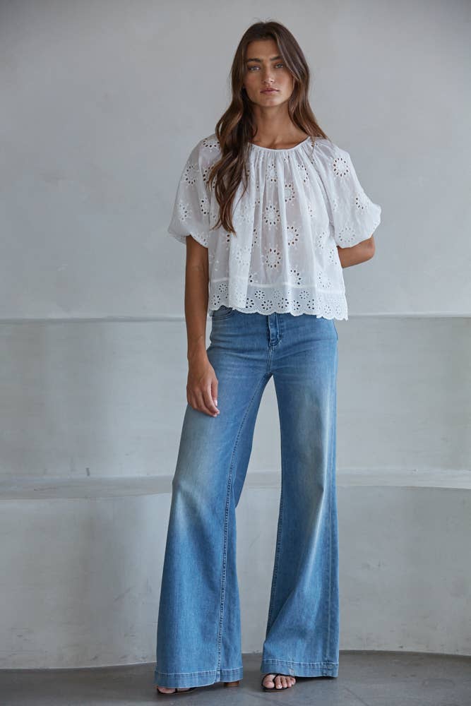 Eyelet Detail Top