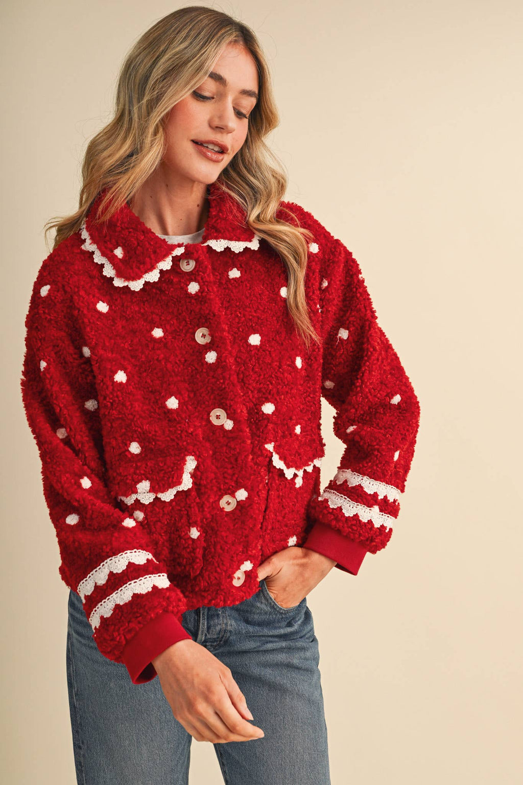 Polka Dot Teddy Jacket