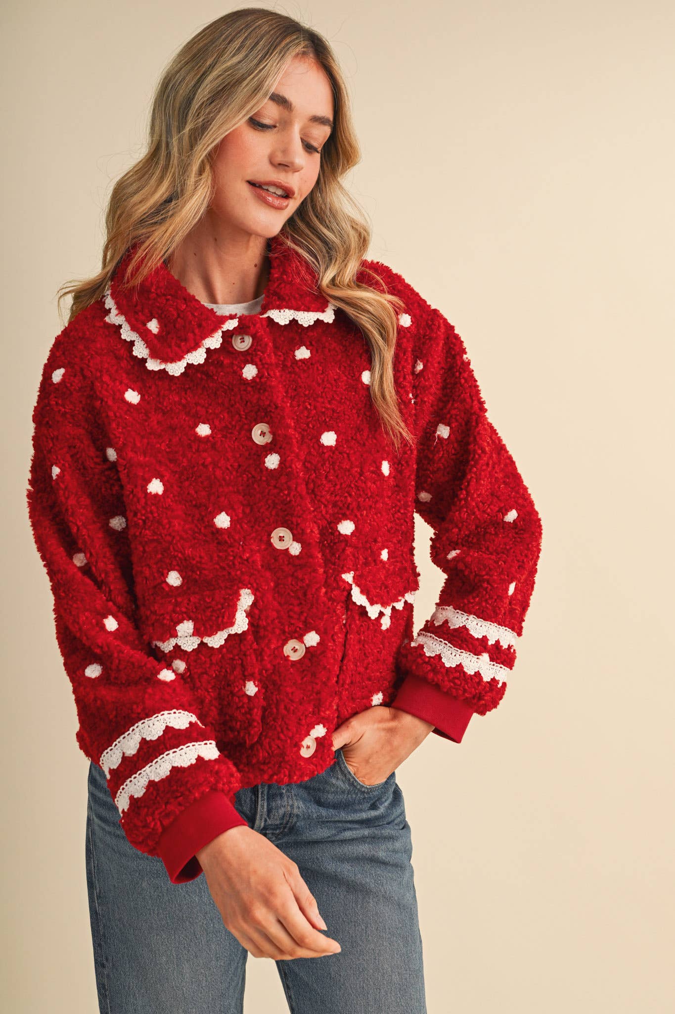 Polka Dot Teddy Jacket