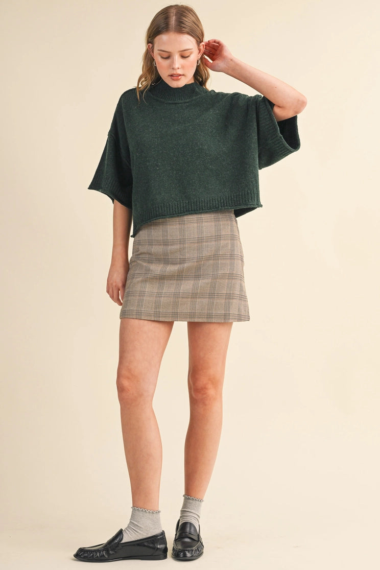 Mock Neck Sweater in Forest Green