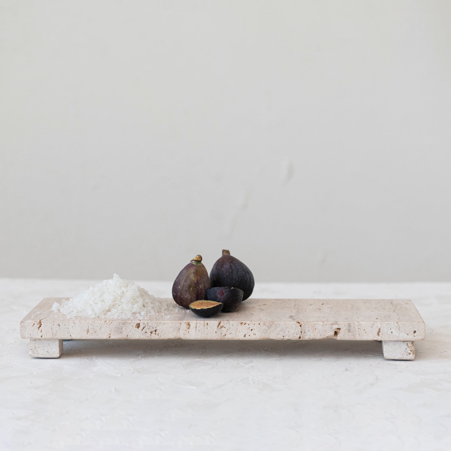 Stone Travertine Footed Serving Board
