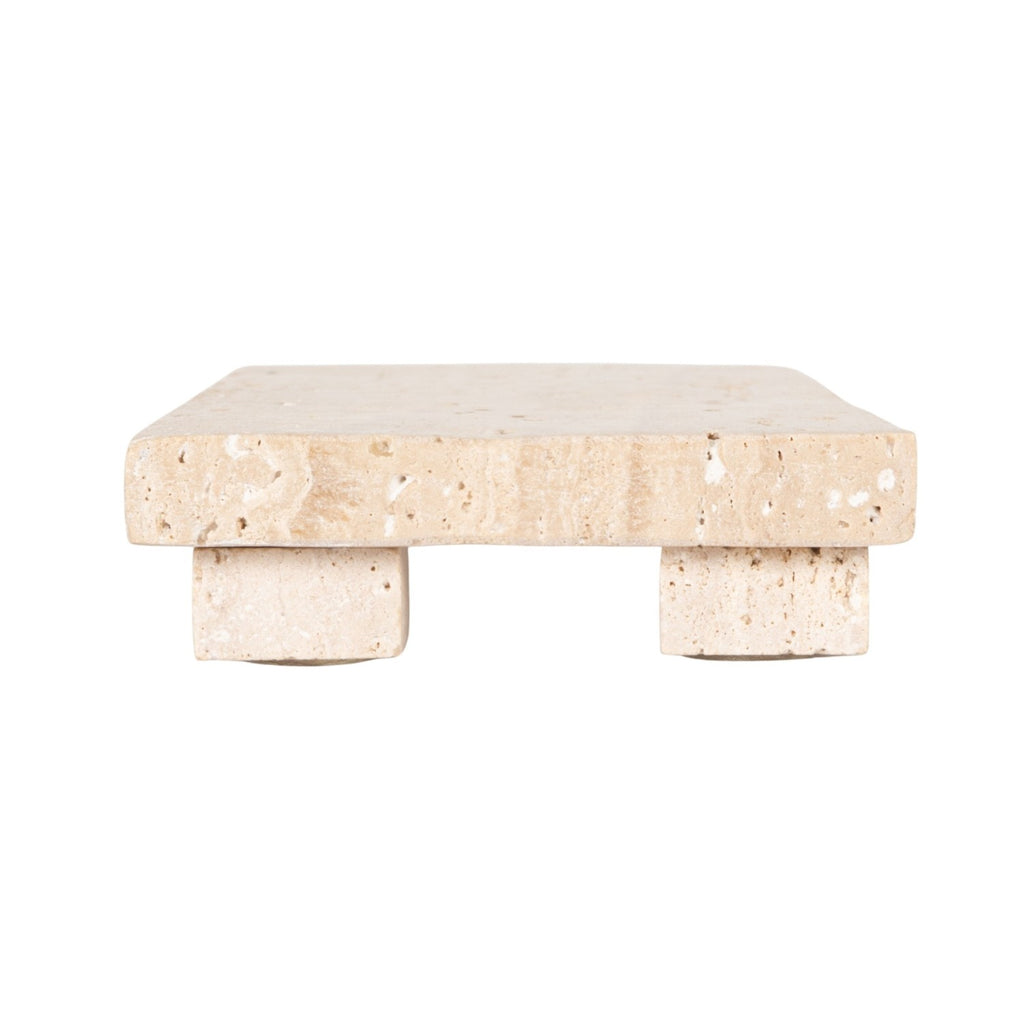 Stone Travertine Footed Serving Board