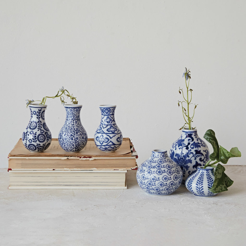Blues Hand Stamped Vase