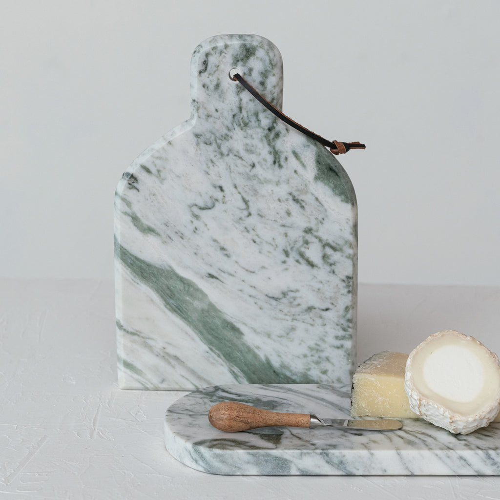Green Marble Cheese Board & Knife Set