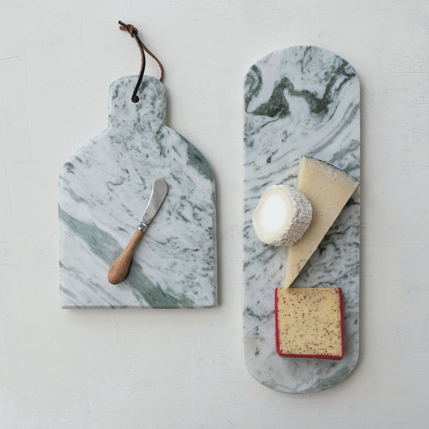 Green Marble Cheese Board & Knife Set