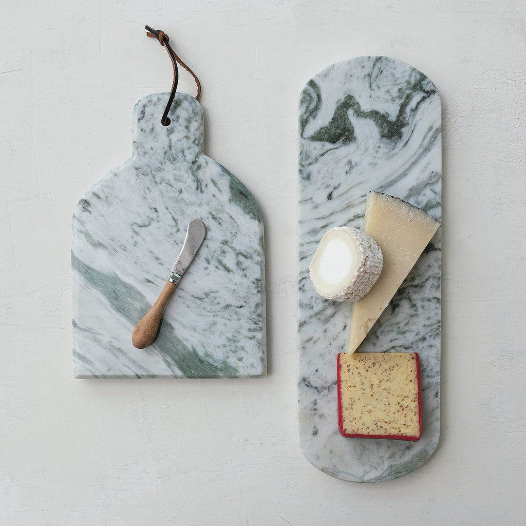 Green Marble Cheese Board & Knife Set