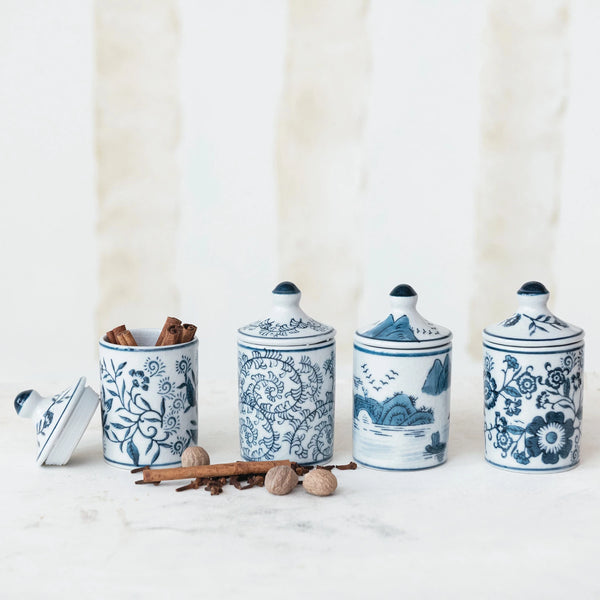 Blue & White Spice Jar