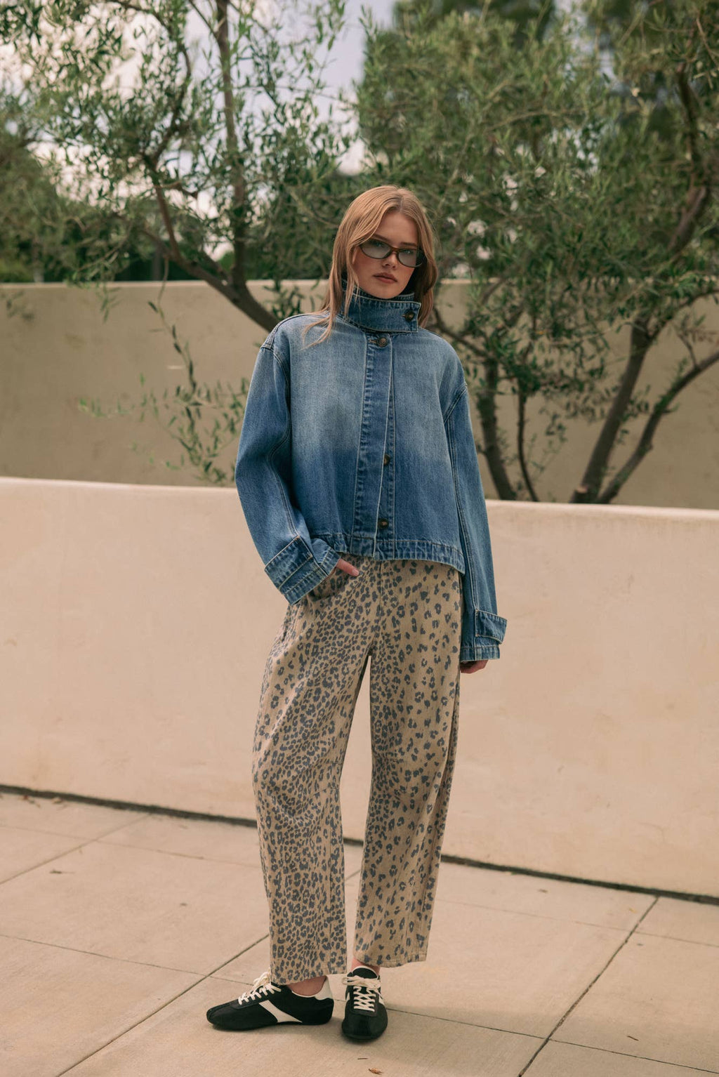 High Collar Denim Jacket