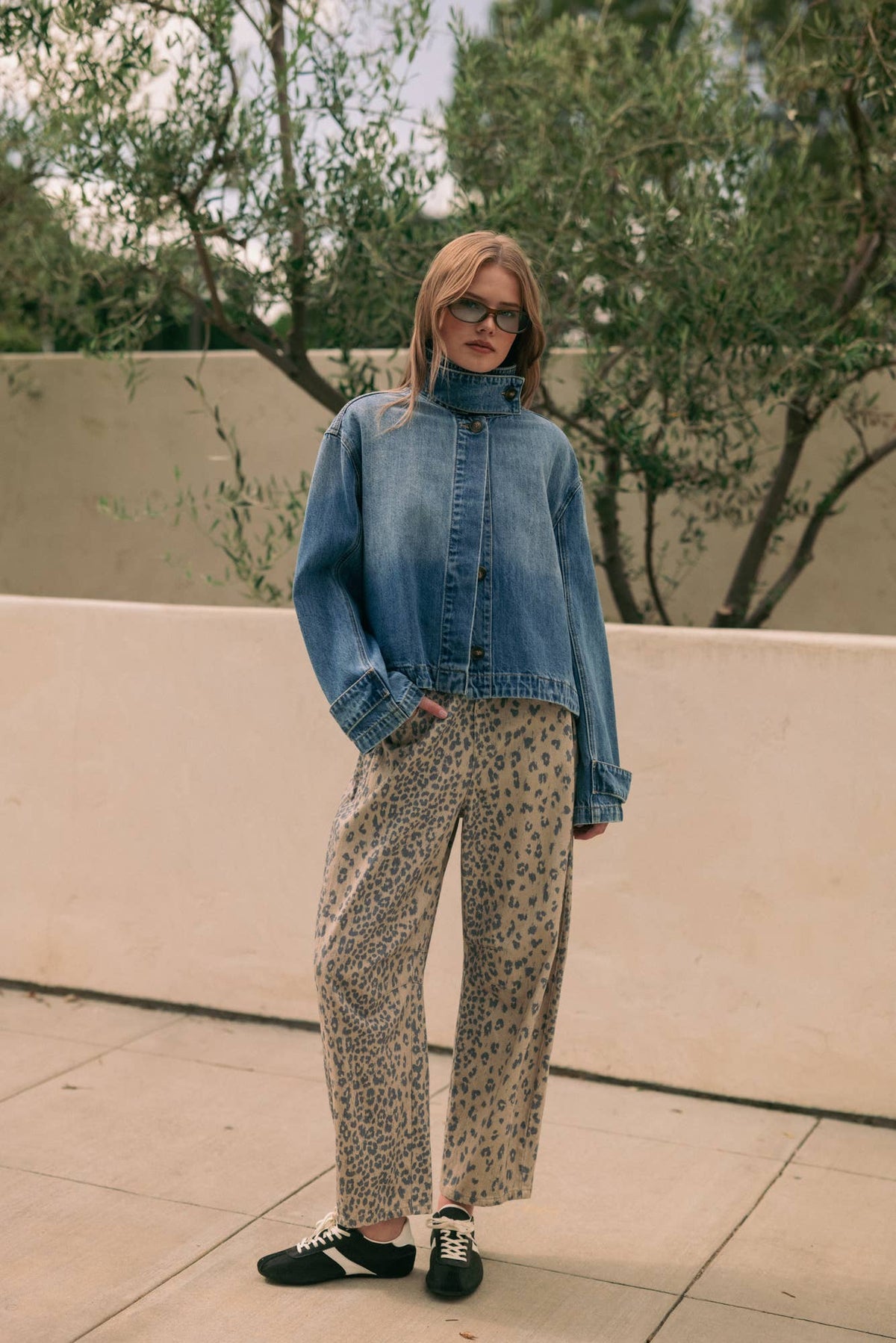 High Collar Denim Jacket