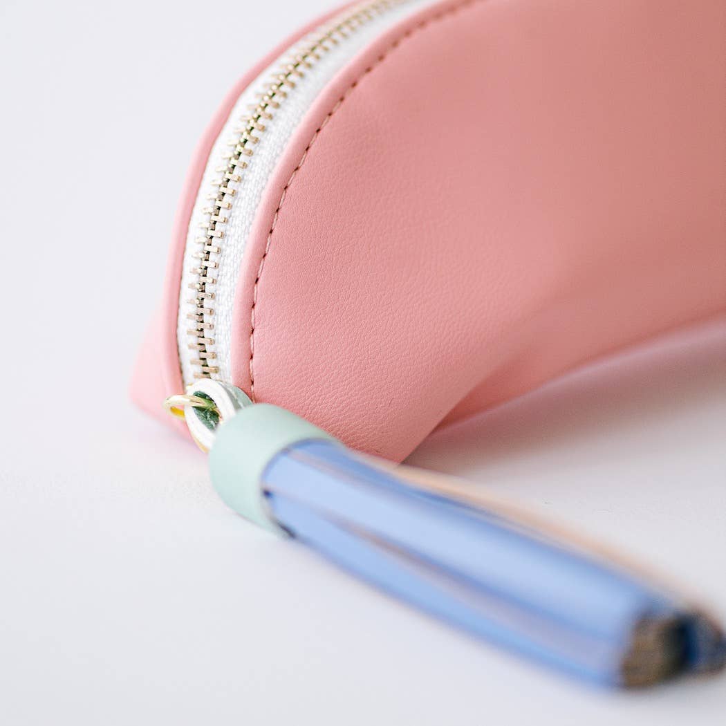 Rose Pink Luxe Slim Pencil Pouch