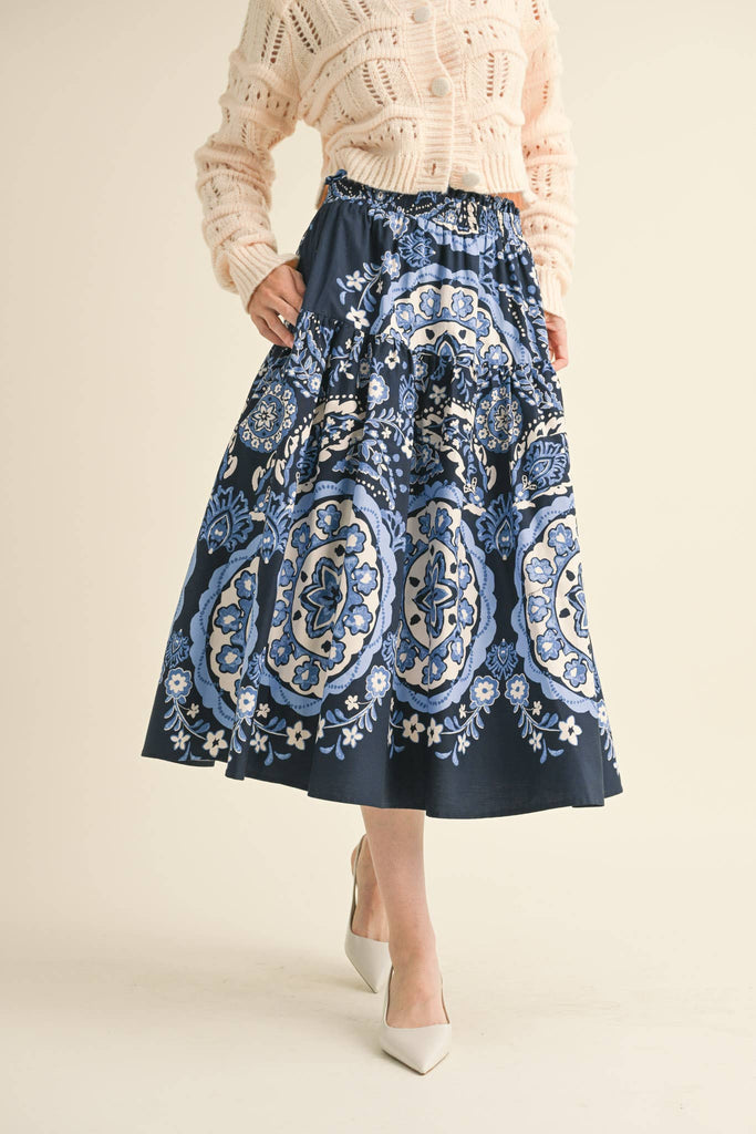 High Rise Midi Skirt