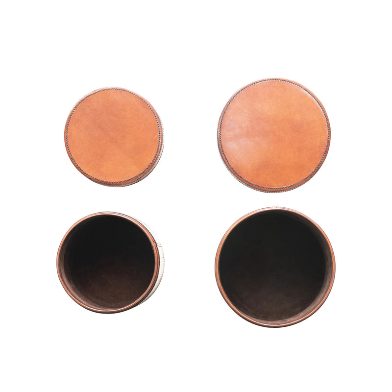 Round Leather Box