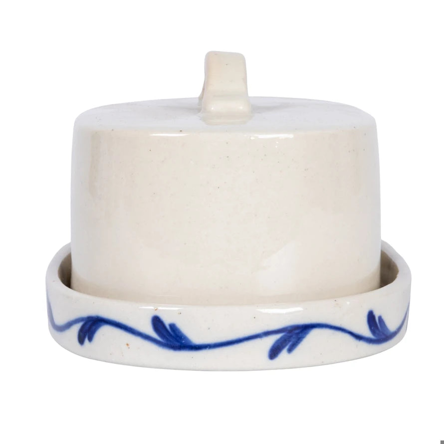 Blue & White Flower Butter Dish