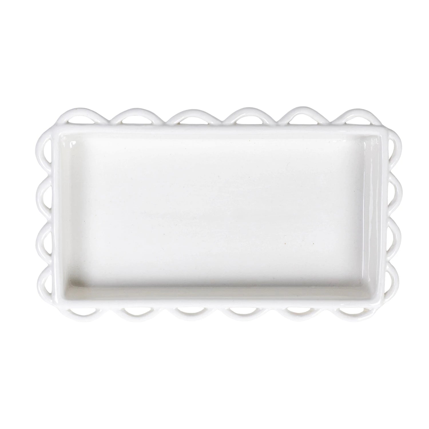 Stoneware Scalloped Napkin Holder