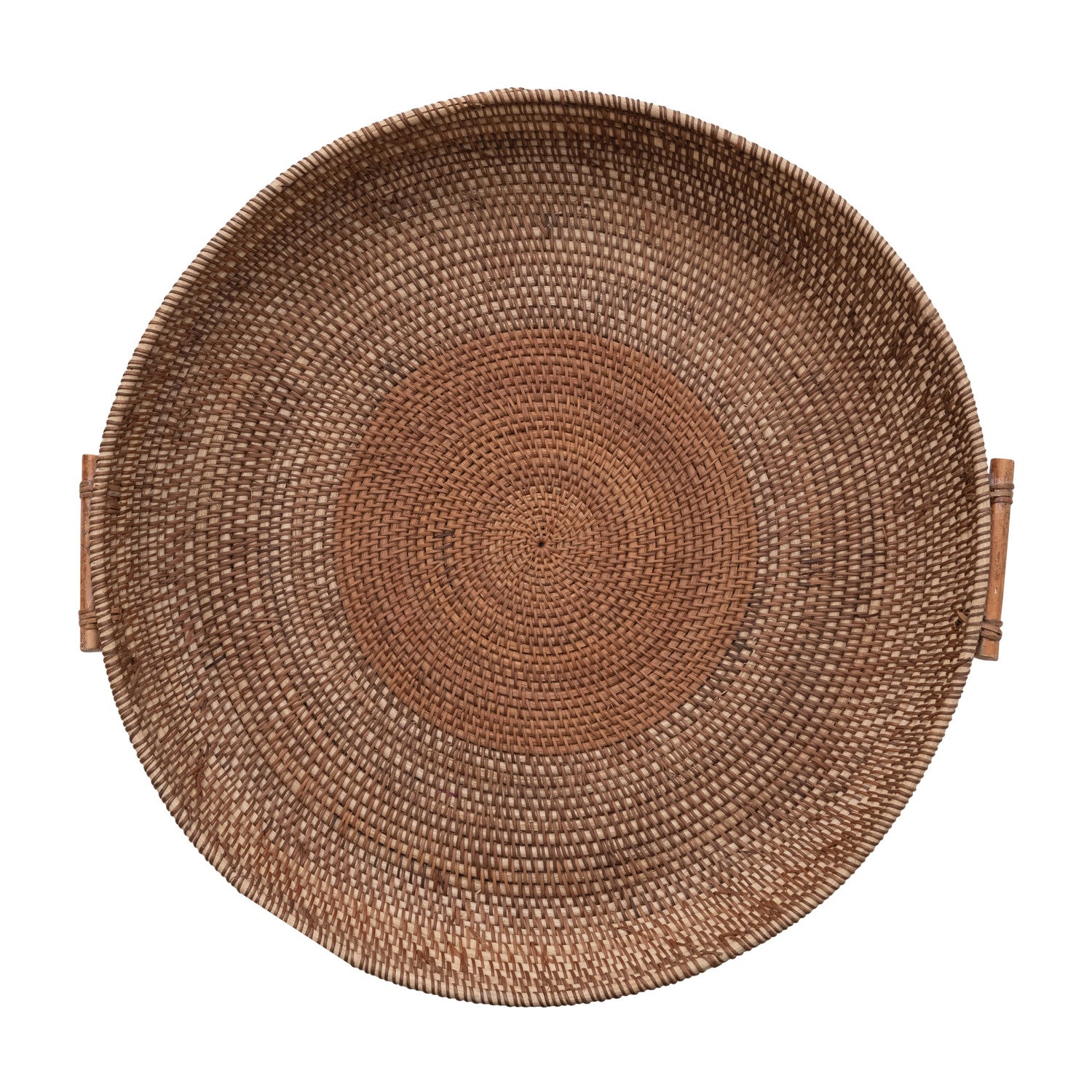 Decorative Woven Rattan Tray with Handles