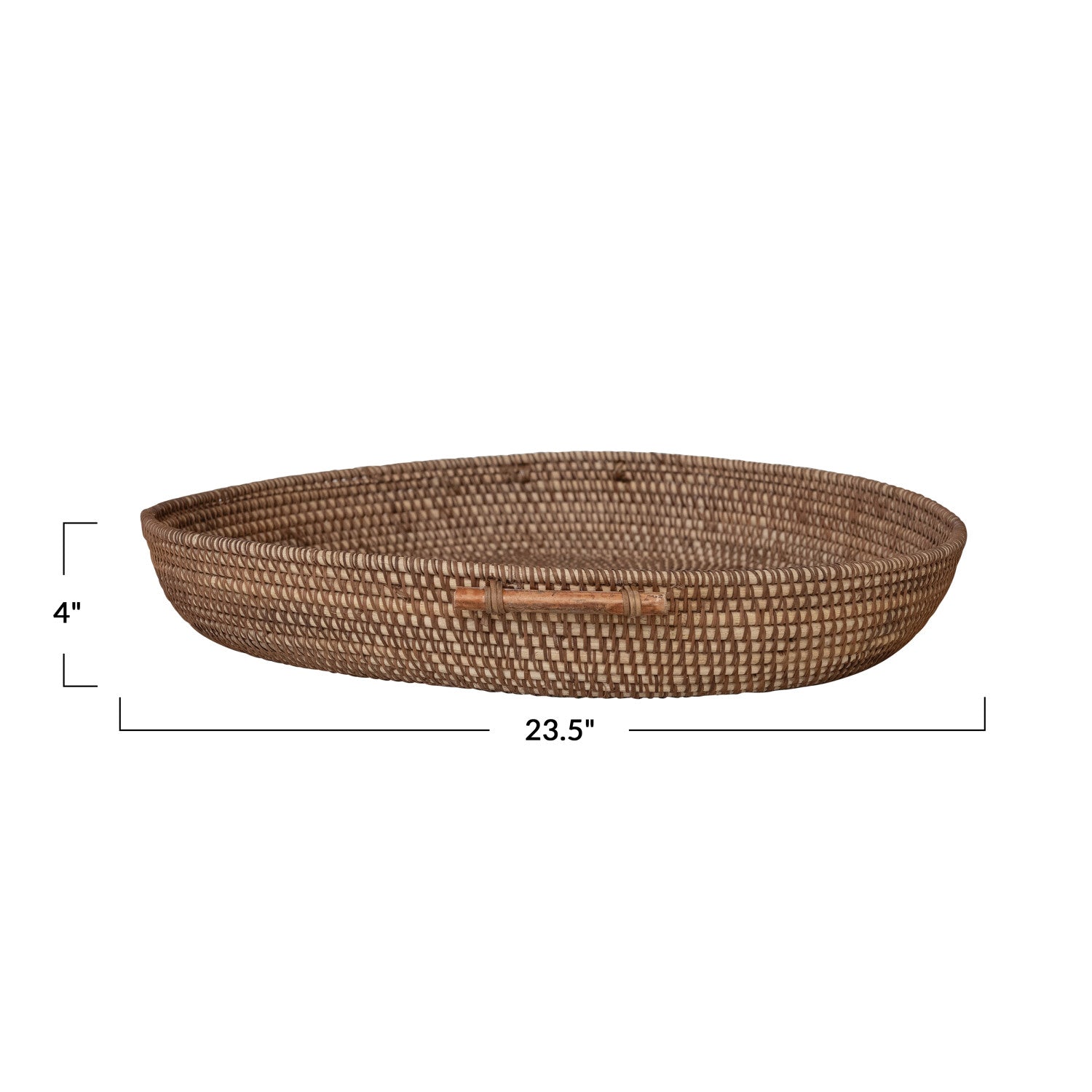 Decorative Woven Rattan Tray with Handles