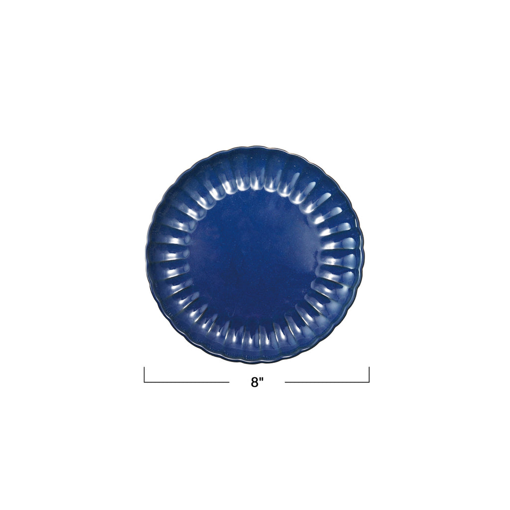 Navy Fluted Plate